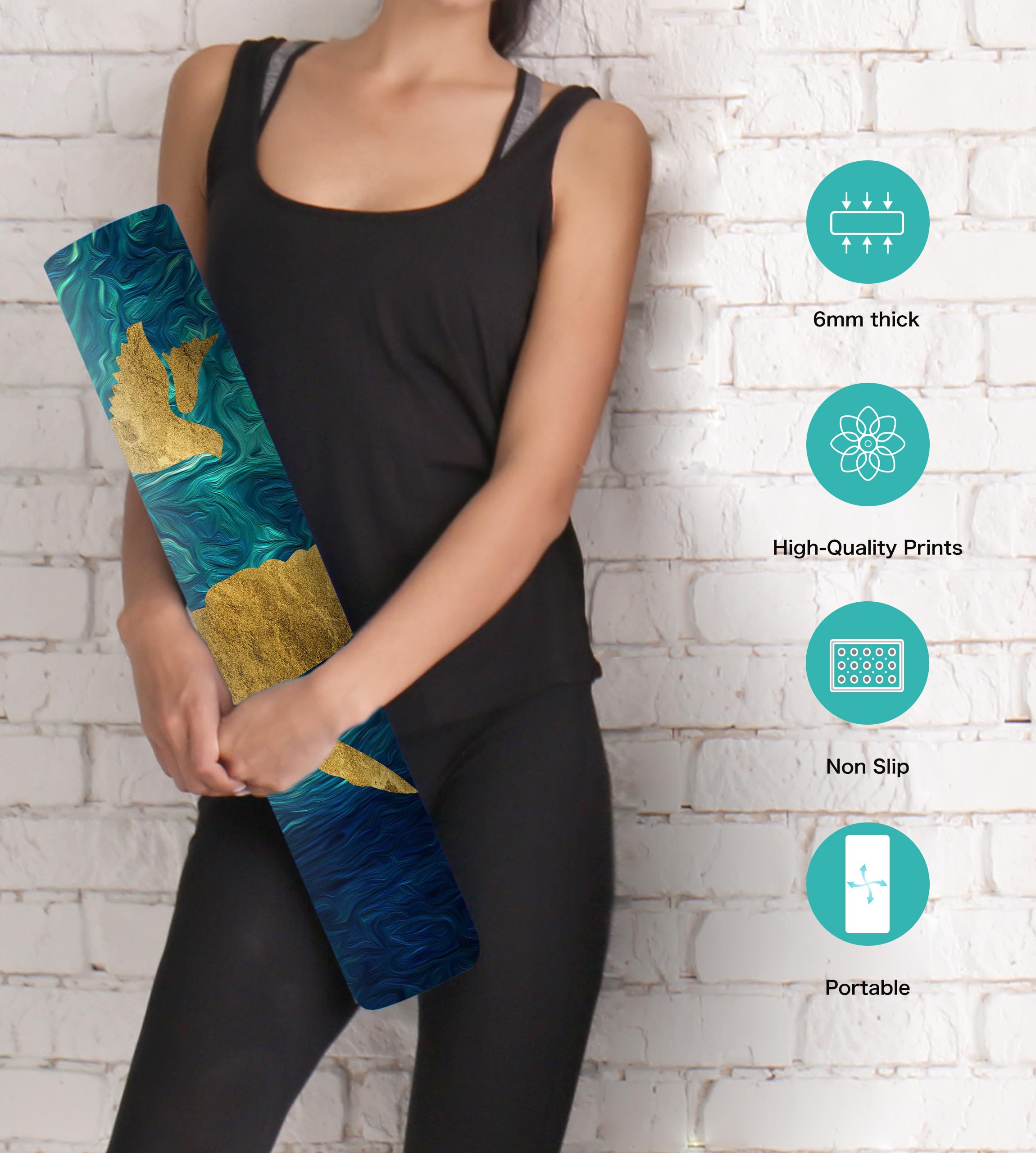Knsbk Eco Friendly Non Slip Yoga Mat Tpe Workout Mat For Men Women Thick Workout Mat With Carrying Strap Fitness Mats For Exerci
