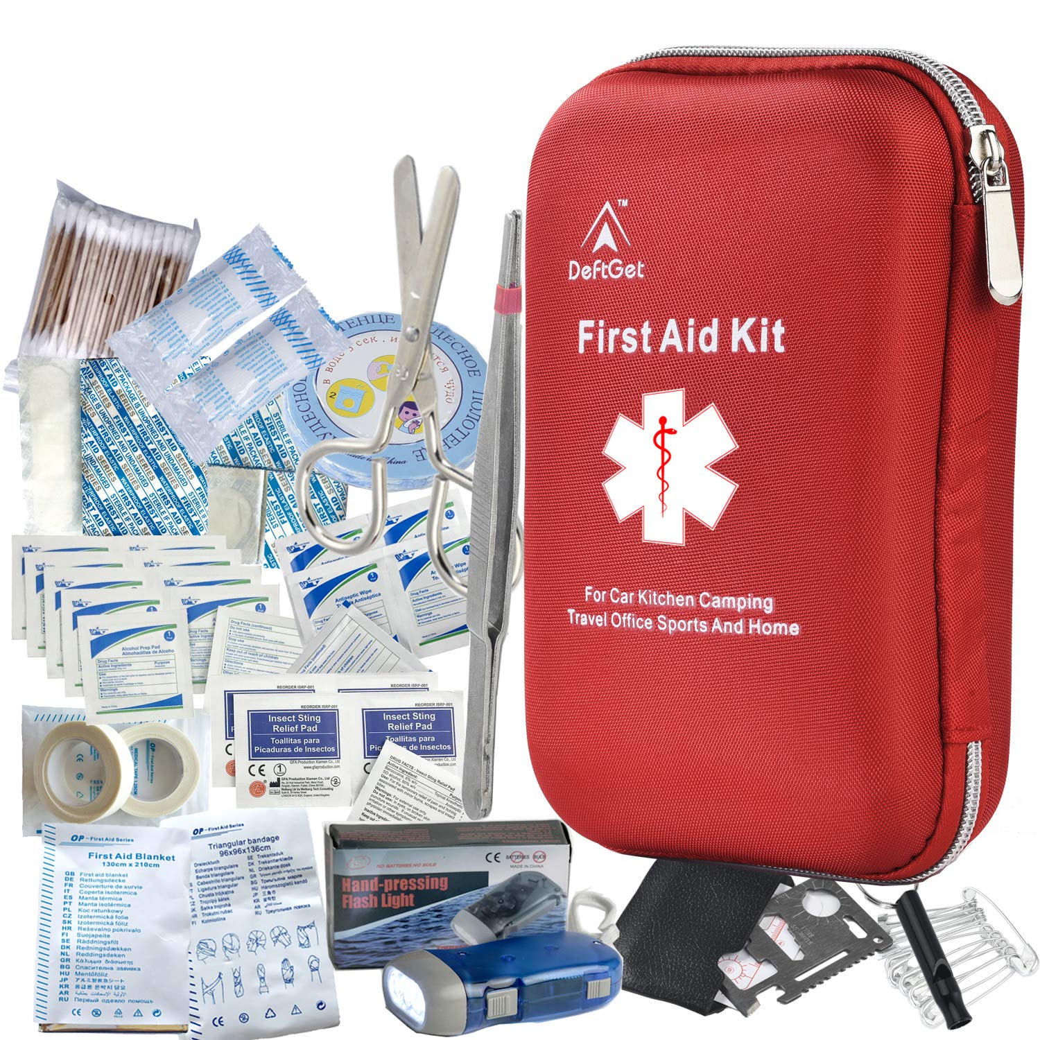 Deftget 163 Pieces First Aid Kit Waterproof Ifak Molle System Portable Essential Injuries Medical Emergency Equipment Survival K