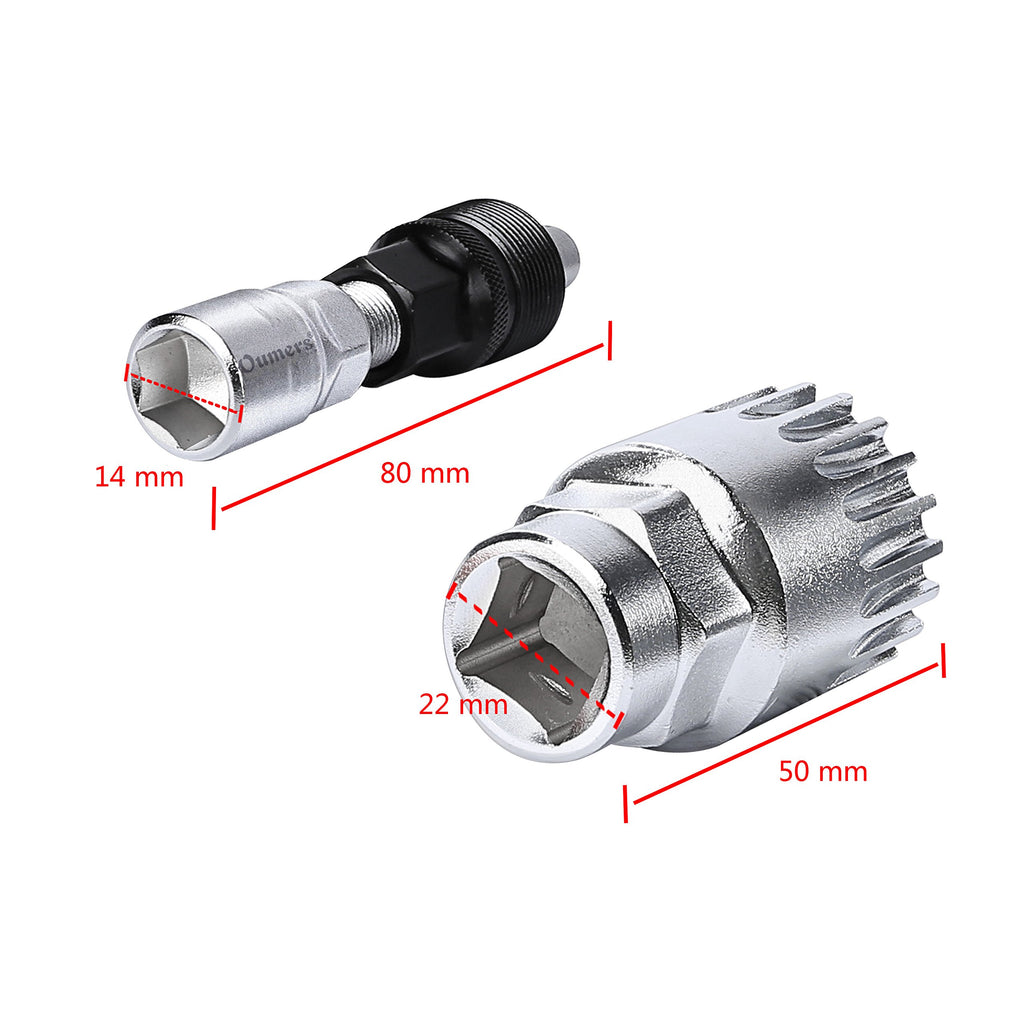 Oumers Bike Crank Extractor/Arm Remover And Bottom Bracket Remover With 16Mm Spanner/Wrench. Professional Bicycle Repair Tool Ki