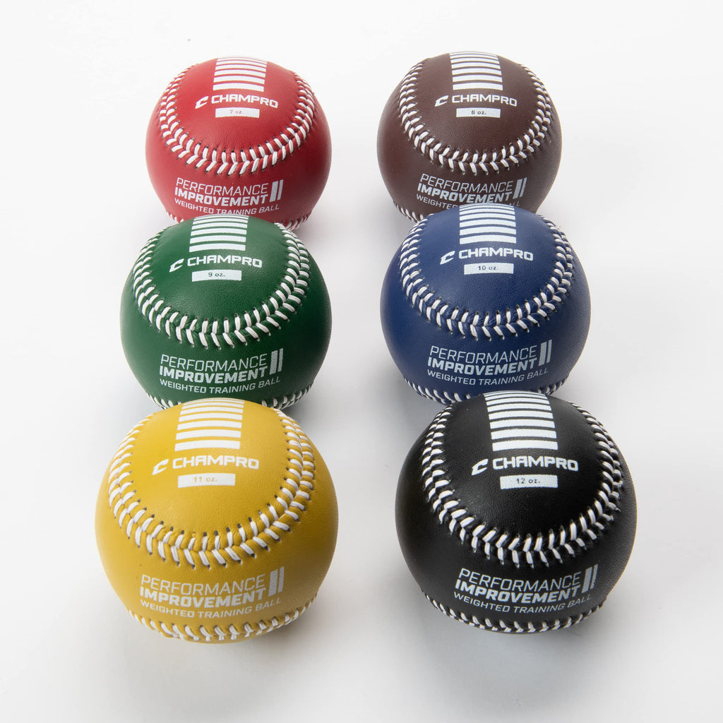 Champro Training Baseballs, Set Of 6 (Red/Maroon/Green/Yellow/Blue/Black, 9-Inch)