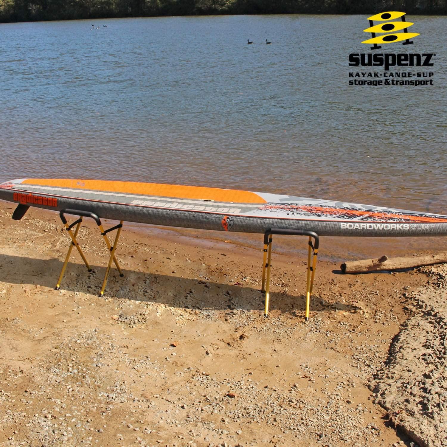 Suspenz Kayak Stand, Heavy Duty Portable Folding Stands For Kayaks, Canoes, Sups - 175 Lb Capacity - (22-1830),Yellow
