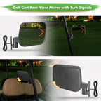 10L0L Side Rear View Mirror Set With Turn Signals For Ezgo Club Car Yamaha Gas & Electric Golf Carts