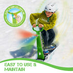 Geospace Original Winter Fun Ski Skooter Sled With Single Led Light: Fold-Up Portable Snowboard Kick-Scooter Sled For Use On Sno