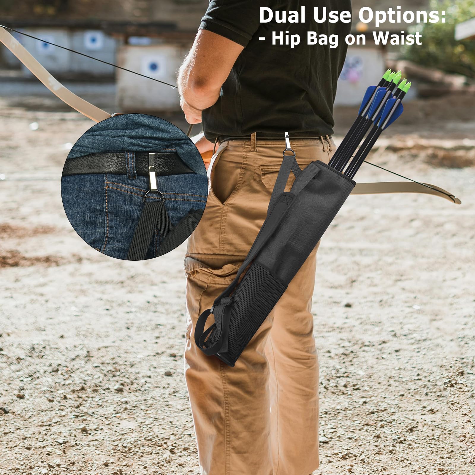 Cosmos Archery Arrow Quiver Holder Adjustable Arrow Backpack Bag Holder Hip Back Quiver For Arrows, Bow Hunting And Target Pract