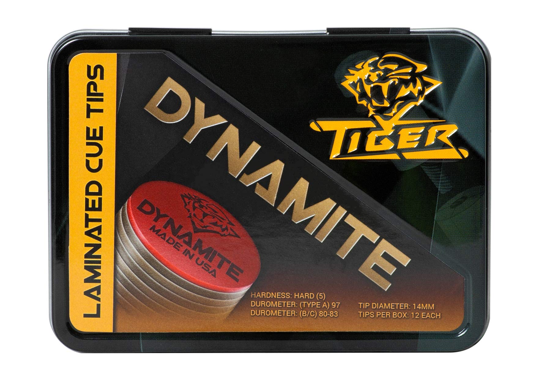 Tiger Dynamite Laminated Pool Cue Tips 2 (Two) Pcs - Hard - 13 Or 14 Mm (13 Mm)