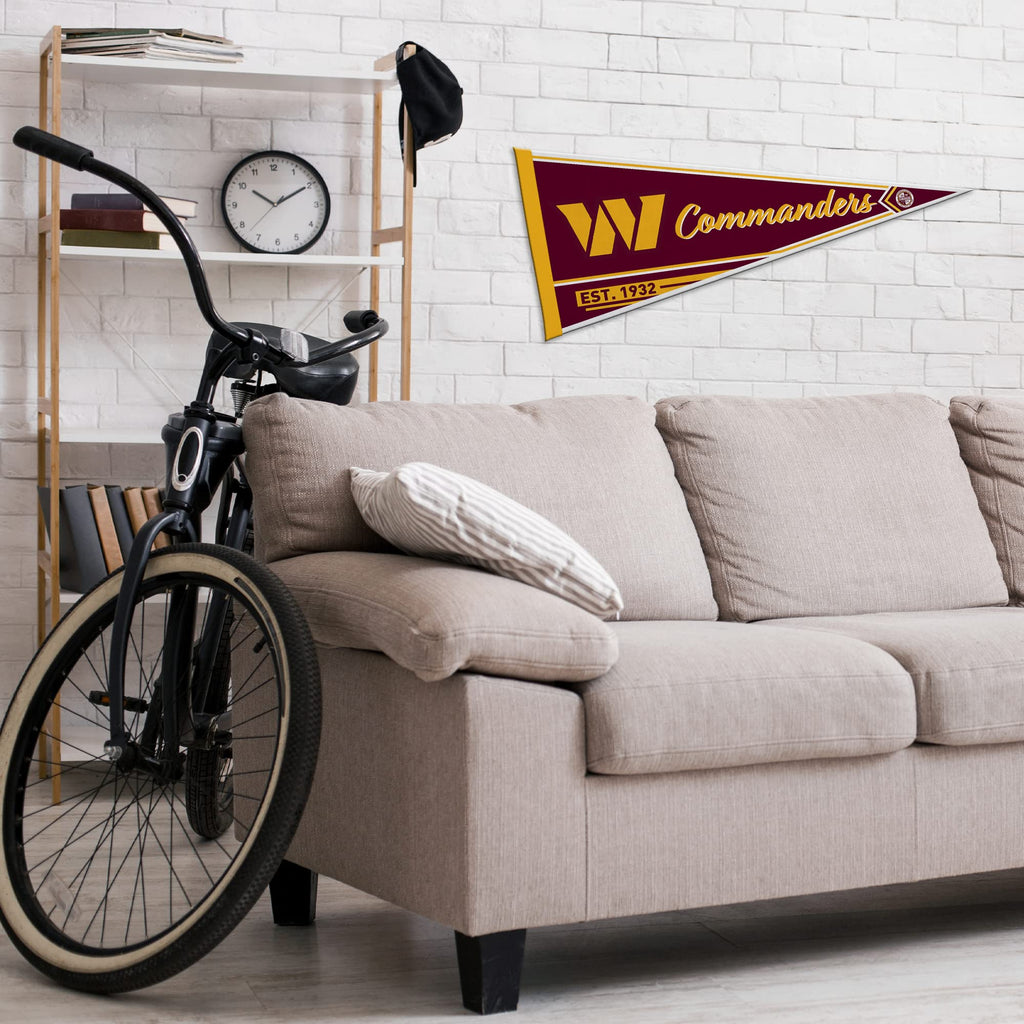 Rico Industries Nfl Football Washington Commanders Classic 12'' X 30'' Felt Wall D  Cor Pennant - Great For Home/Bed Room/Man Ca