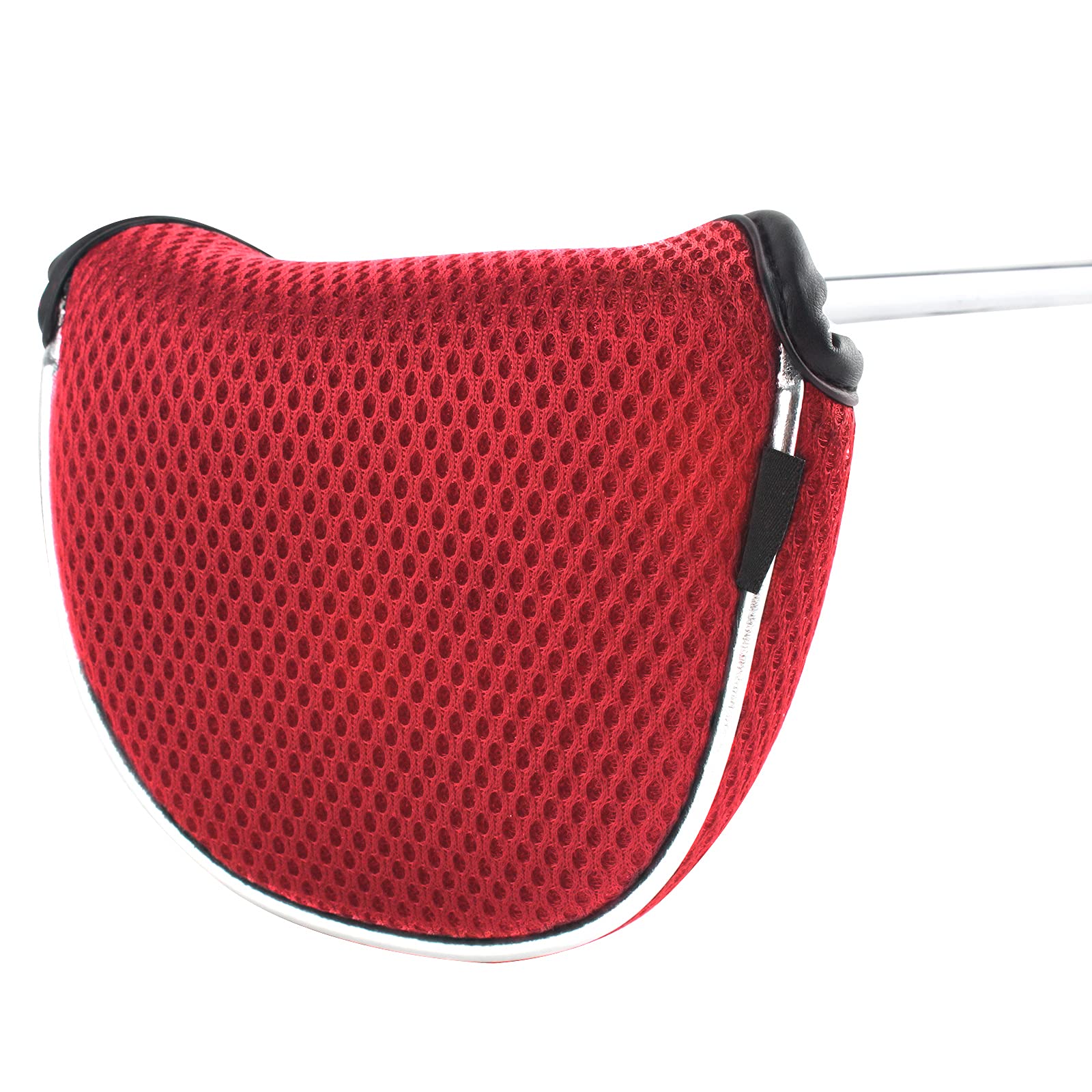 Andux Mesh Mallet Putter Cover Golf Putter Head Covers Red, Semicircle