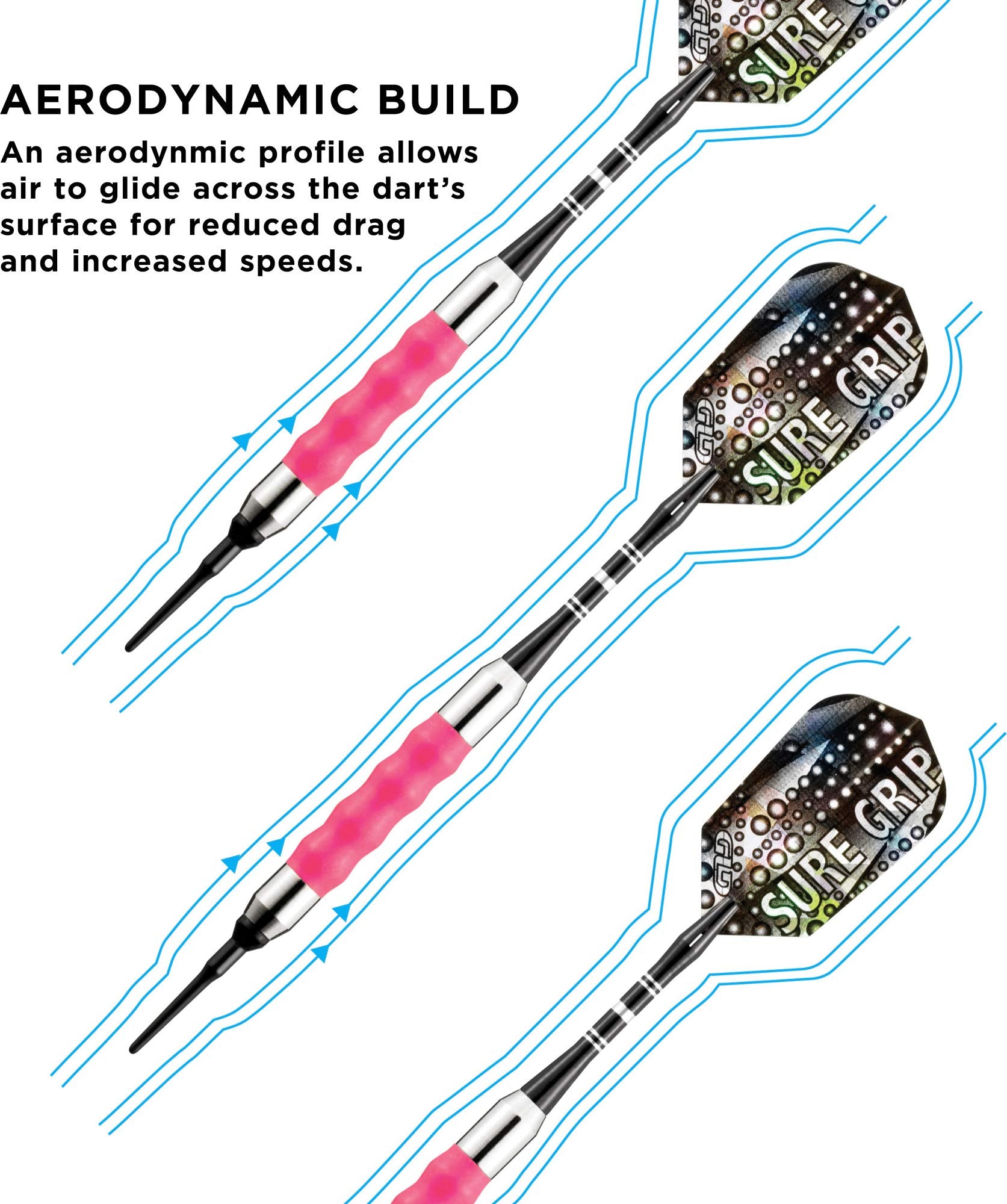 Viper Sure Grip Soft Tip Darts, Pink, 16 Grams