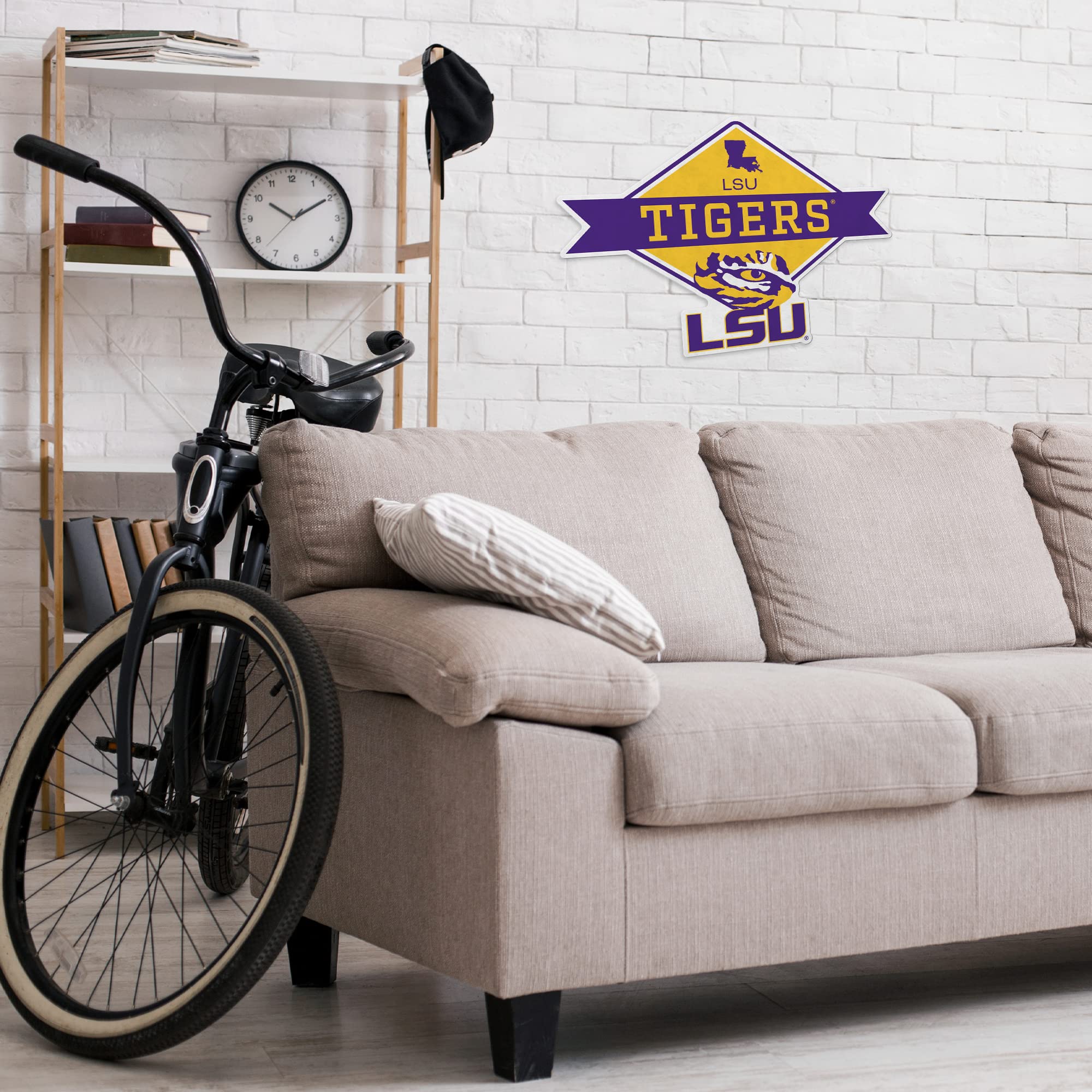 Rico Industries Ncaa Lsu Tigers Diamond Shape Cut Pennant - Home And Living Room D  Cor - Soft Felt Ez To Hang