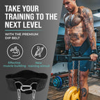 Pullup & Dip Belt With Chain And 3X Carabiner, Dip Belt Incl Neoprene Flaps As Clothing Protection, Weightlifting Belt, Weighted