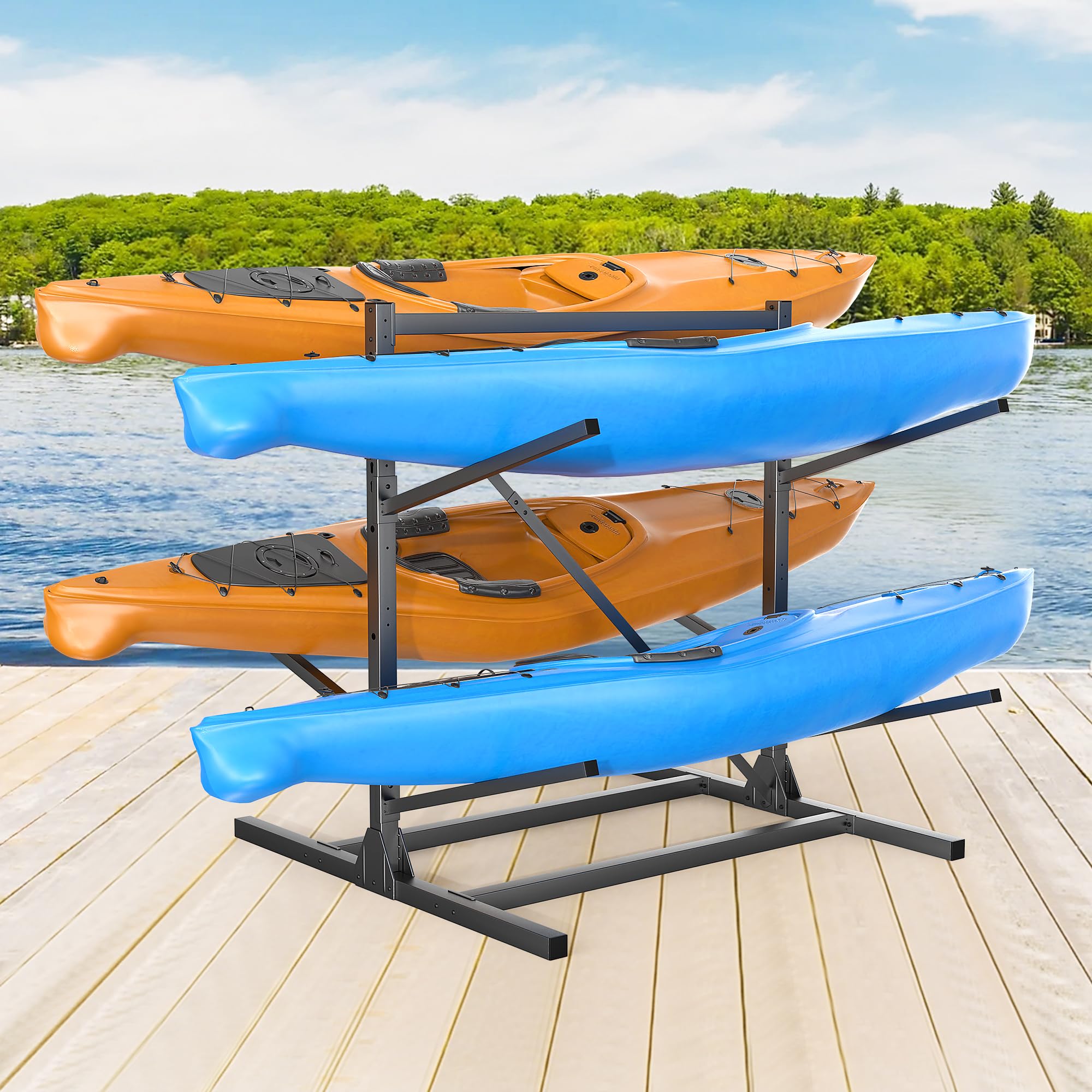 Ultrawall Kayak Storage Rack, Freestanding Kayak Racks for Garage, Adjustable Kayak Stand, Heavy Duty Paddle Board Rack for Kaya