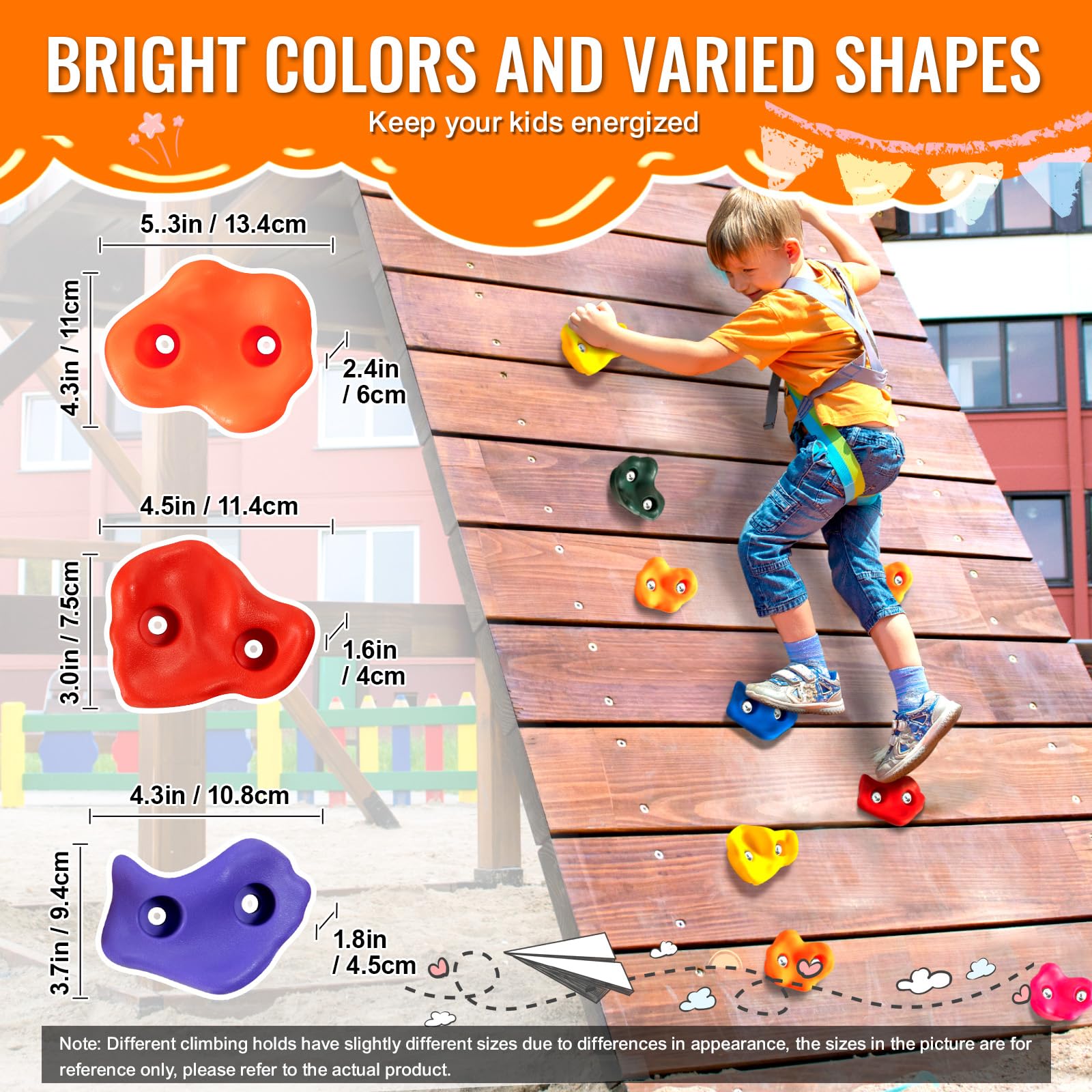Vevor 72 Rock Climbing Holds For Kids And Adults, Multi-Colored Climbing Rock Wall Grips For Indoor And Outdoor Playground Play