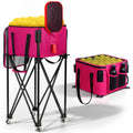 Paddyn Pickleball Cart With Wheels, Foldable Tennis Ball Hopper Basket, Lightweight Ball Caddy With Zippered Mesh Lid, Portable 