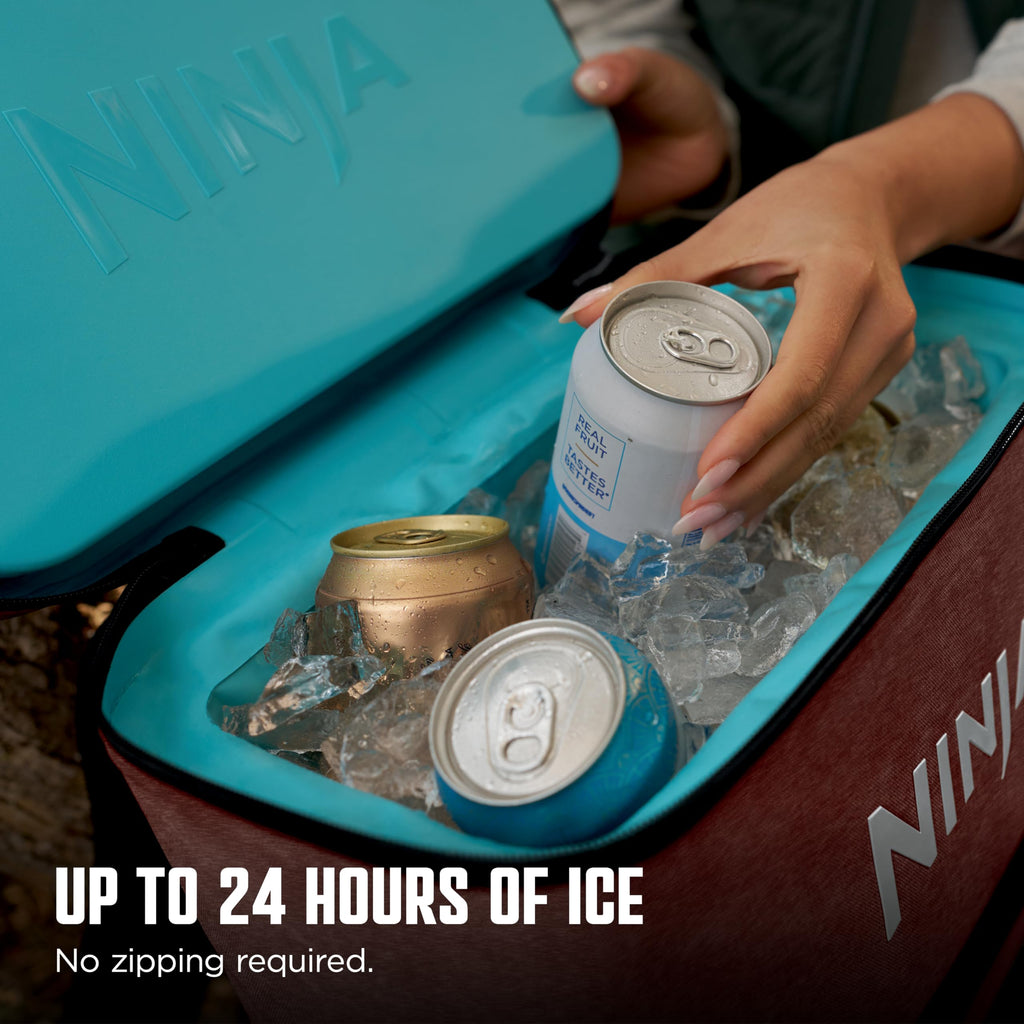 Ninja | Backpack Cooler | Frostvault Go 36 Can Soft Cooler | Leakproof Zipper With Built In Can Opener, 2 Ice Packs & Dry Storag