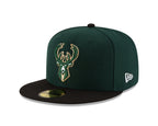 Nba Milwaukee Bucks Men'S 2-Tone 59Fifty Fitted Cap , Dark Green , 7 3/8