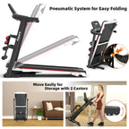 Ksports Foldable 16 Inch Wide Home Treadmill W/Bluetooth Connectivity, Kinomap, Zwift & Fitshow Fitness Tracking Apps, Music, 4
