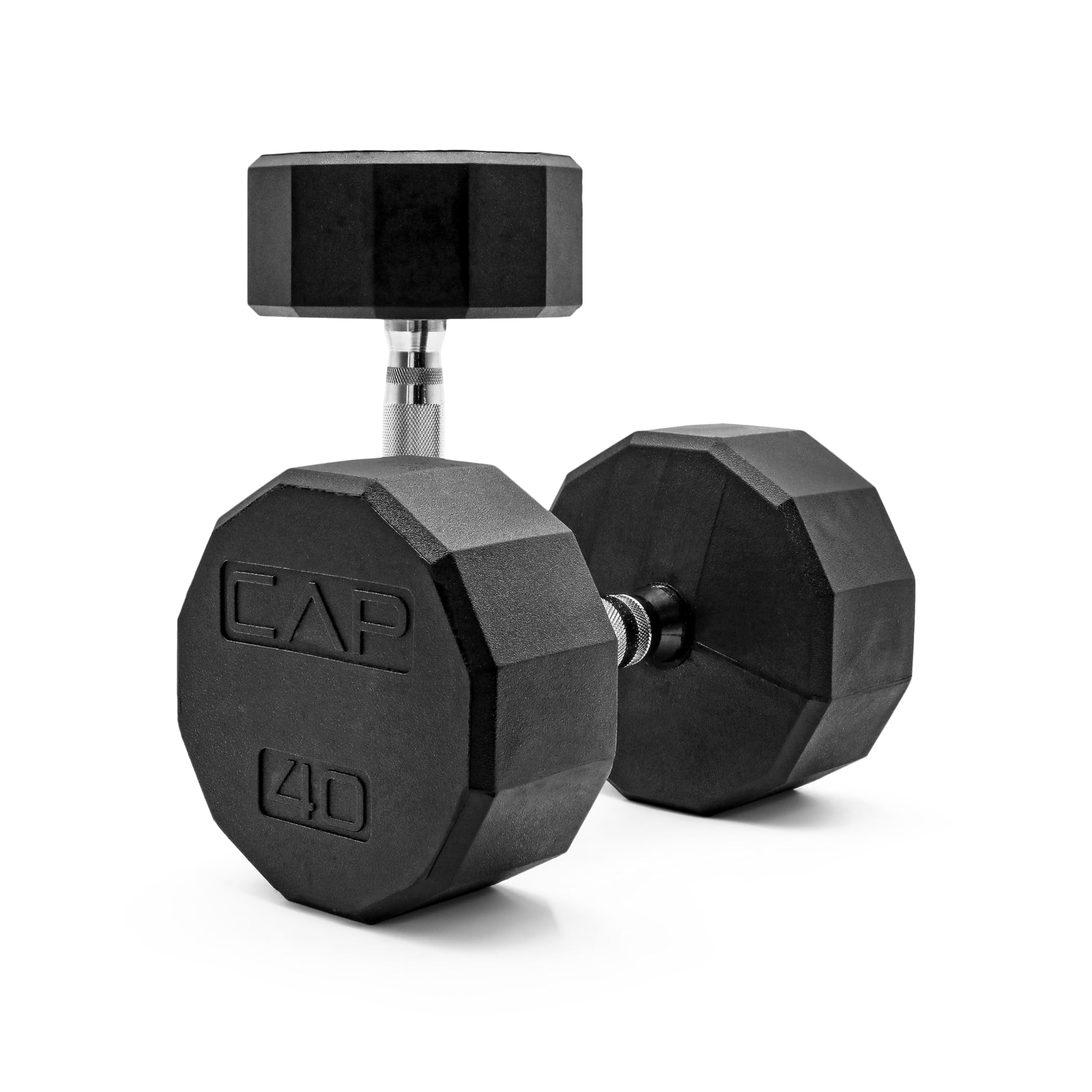 CAP Barbell 12-Sided Coated Dumbbell with Chrome Handle, Pair, 40 LB