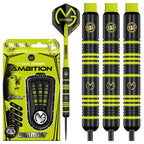 Winmau Michael Van Gerwen Mvg Ambition Brass Steeltip Darts Set 24G With Mvg Flights And Nylon Shafts (Stems)