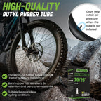 Pakchef 20 X 4.0 Fat Tire Tube For 20X3.5/4.0 E-Bike Bicycle Fat Tire Tubes Schrader Valve - 20 Inch Butyl Rubber Bike Inner Tub
