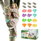 Topnew 12 Ninja Tree Climbing Holds For Kids Climber, Tree Climbing Kit With 6 Ratchet Straps For Outdoor Ninja Warrior Obstacle