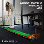 Fafameso Golf Putting Mat For Indoor, Putting Green Training Equipment With Ball Return, Mini Golf Practice Training Aid For Hom