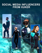 Xuker Wetsuit Men, 3Mm Neoprene Long Sleeve Full Body Front Zip Wet Suit In Cold Water For Diving Surfing Snorkeling Kayaking Sw