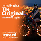 Brightz Wheelbrightz 2-Pack Bike Wheel Lights, Orange - Led Bike Lights For Tires - Bike Lighting Parts & Accessories - Outdoor