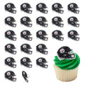 DecoPac NFL Pittsburgh Steelers Helmet Rings, 24 Football Cupcake Decorations, Officially Licensed, Football Rings, Food Safe Ca
