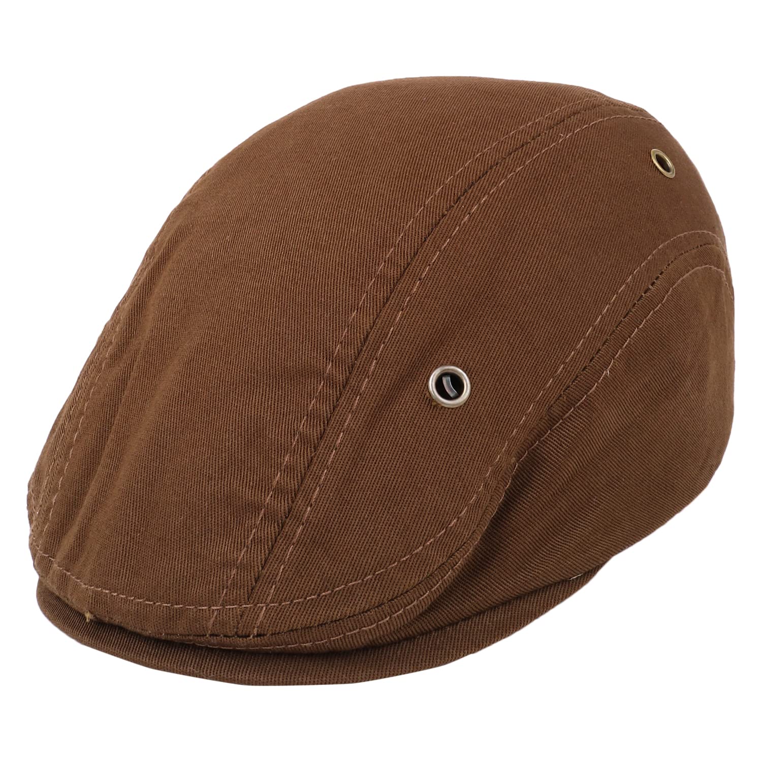 Zacharias MenS Cotton Beret Golf Cap A603 (Light Brown ;Free Size) (Pack Of 1)