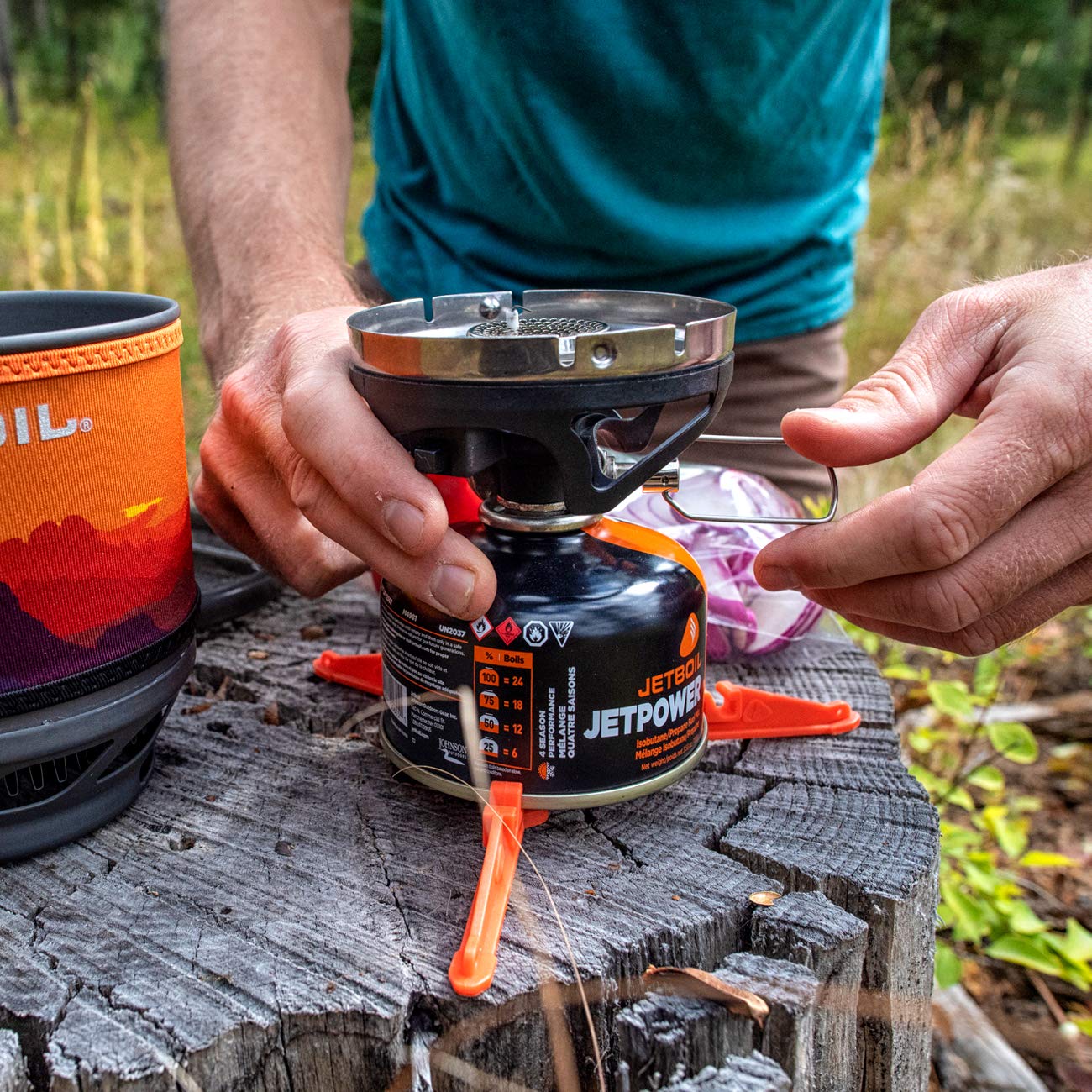 Jetboil Minimo Camping And Backpacking Stove Cooking System With Adjustable Heat Control (Sunset)