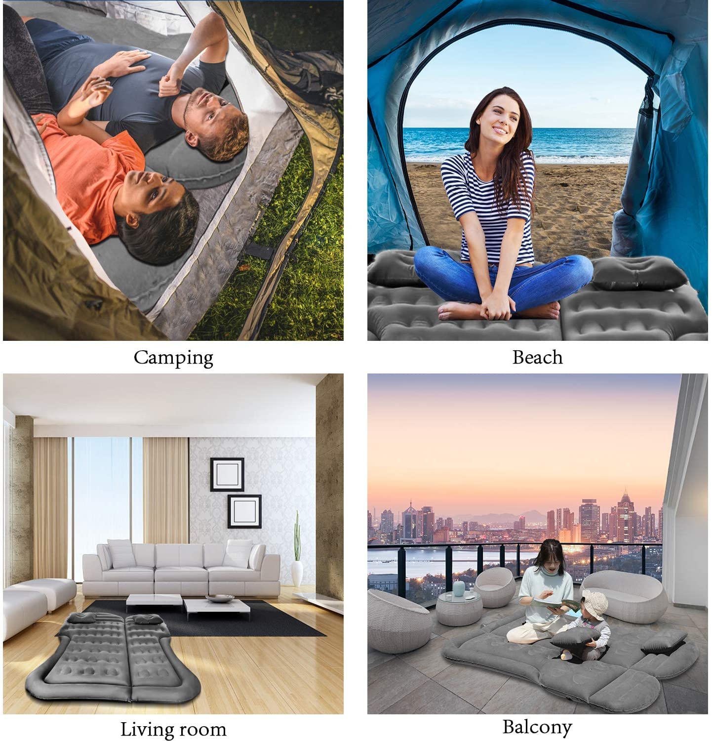 Saygogo Suv Air Mattress Camping Bed Cushion Pillow - Inflatable Thickened Car Air Bed With Air Pump Portable Sleeping Pad Mattr