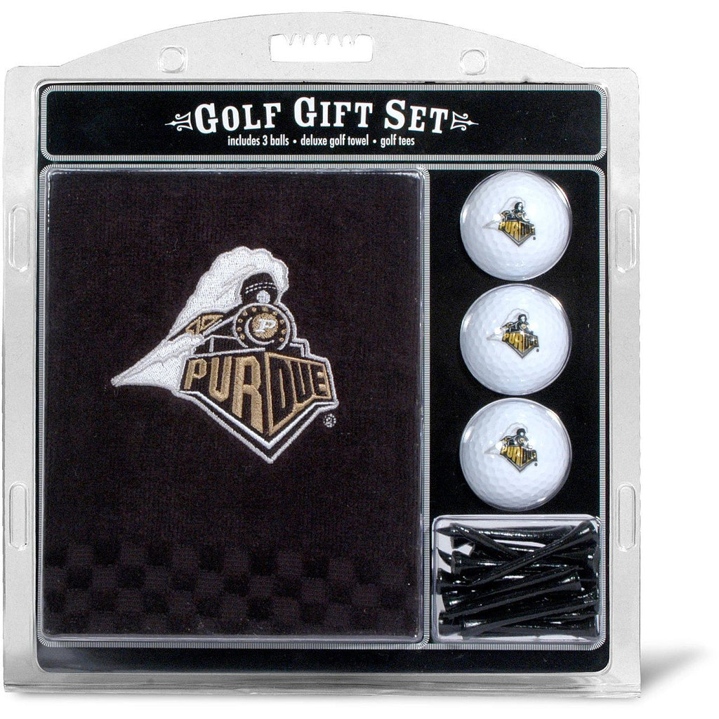 Team Golf Ncaa Purdue Boilermakers Gift Set: Embroidered Golf Towel, 3 Golf Balls, And 14 Golf Tees 2-3/4'' Regulation, Tri-Fold