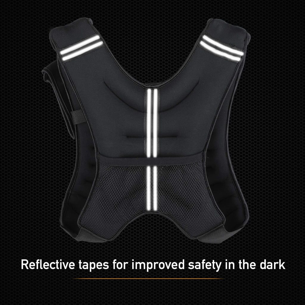 Zelus Weighted Vest, 4Lb/6Lb/8Lb/12Lb/16Lb/20Lb Weight Vest With Reflective Stripe For Workout, Strength Training, Running, Fitn