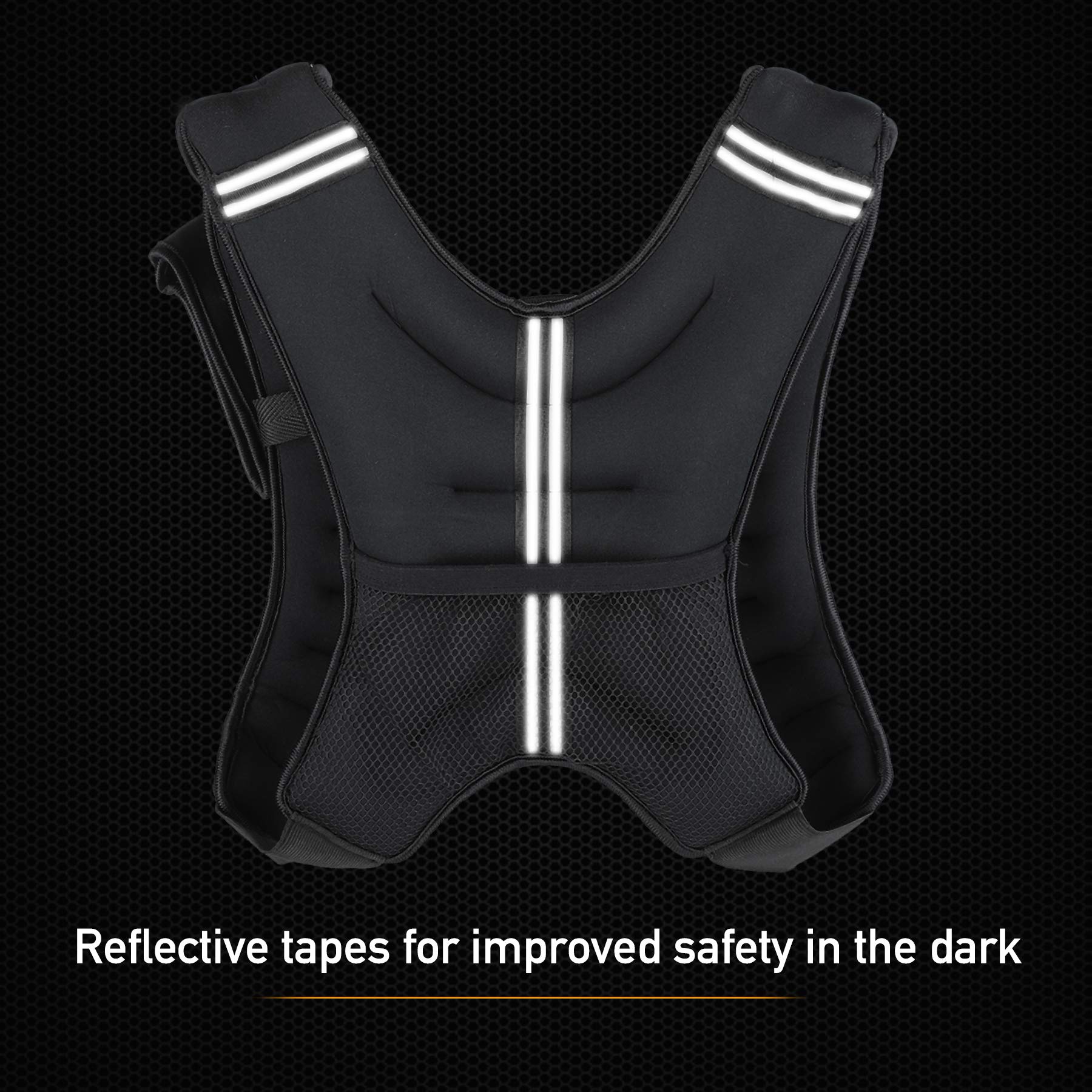 Zelus Weighted Vest, 4Lb/6Lb/8Lb/12Lb/16Lb/20Lb Weight Vest With Reflective Stripe For Workout, Strength Training, Running, Fitn