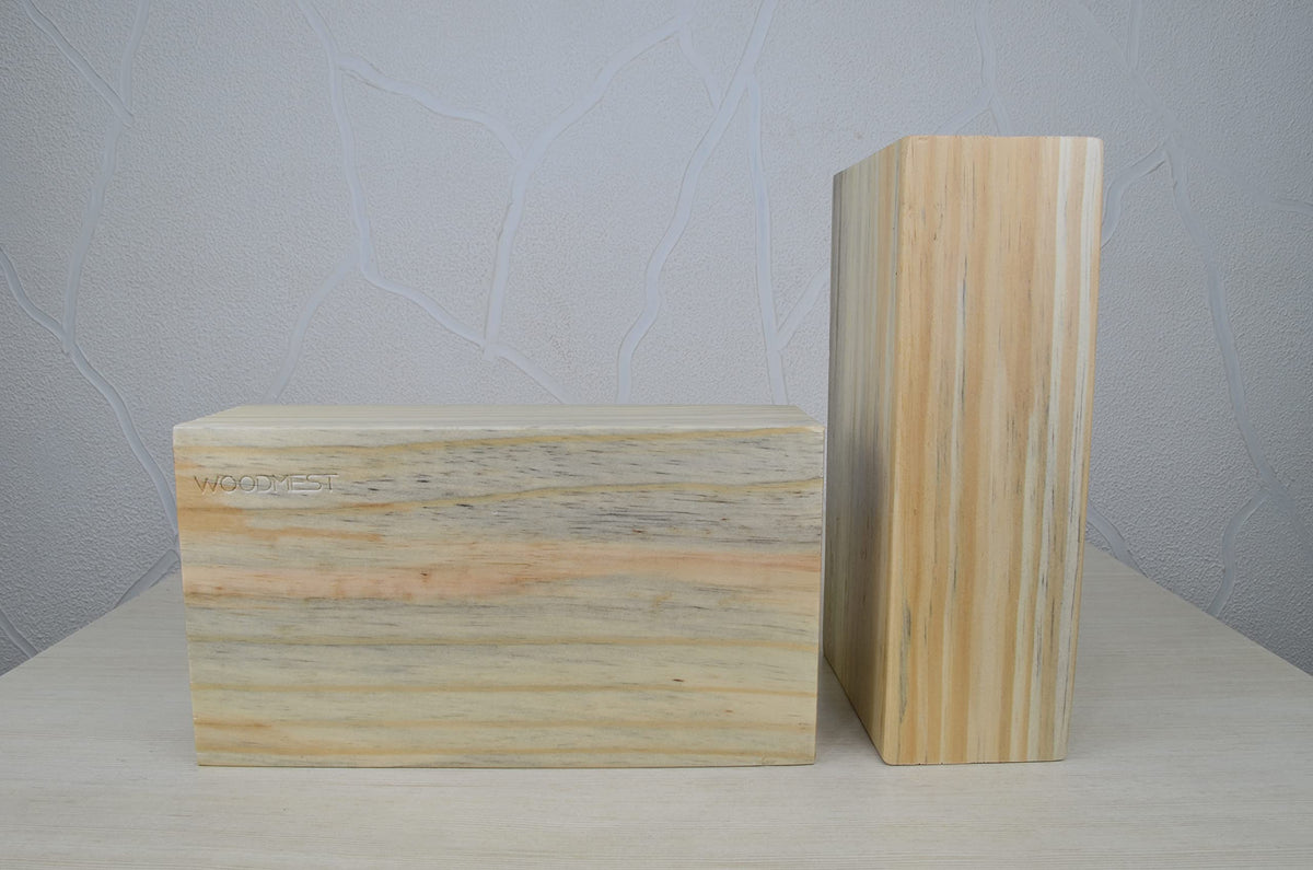 Woodmest Pine Wood Fitness Yoga Exersise Block for Men & Women, Natural (1 Pc)