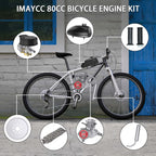 Imaycc 80Cc Bicycle Engine Kit, 2-Stroke Motorized Bicycle Kit Fit For 26-28'' Bikes, Bike Motor Kit With Wired Digital Computer
