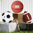 Sratte 3 Pcs Sports Balls Sport Set Including Official Size Soccer Basketball Football With Pump And Carry Bag For Teens Adults