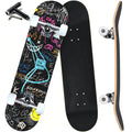 ANYFUN Pro Complete Skateboards for Beginners Girls Boys Kids Youths Teens Adults 31x8 Skate Boards 7 Layers Canadian Maple Double Kick Deck Concave Longboard (Graffiti)