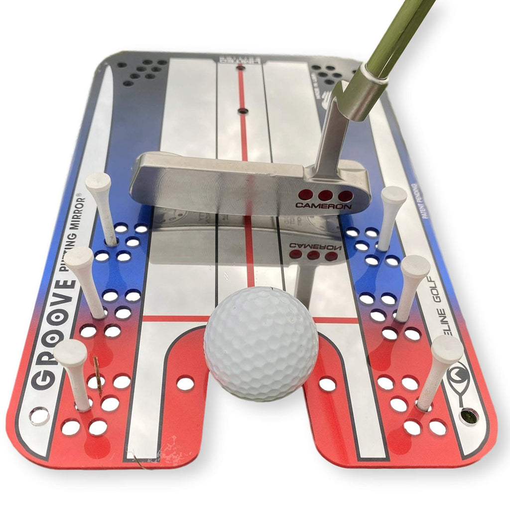Eyeline Golf Groove Putting Mirror -Training Aid Align Eyes, Body, Putter Face. Indoor/Outdoor. 8 Putting Drills - Alignment Sta