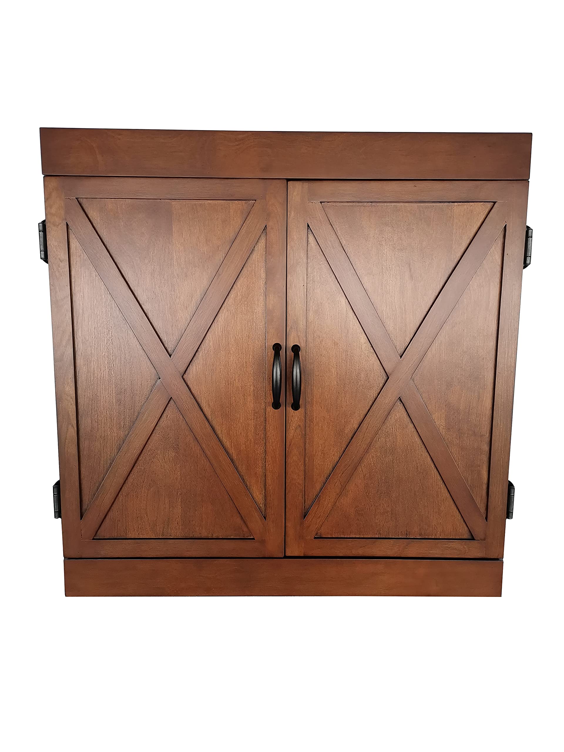Hathaway Farmington Dartboard And Cabinet Set - Includes 18-In Dartboard, Steel-Tip Darts, Chalk Scoreboards - Perfect For Famil