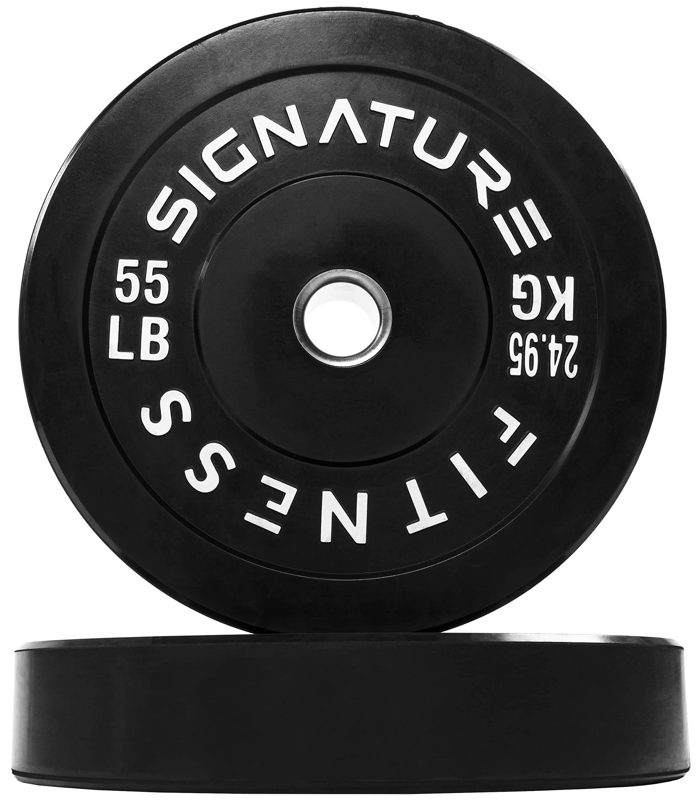 Fitvids 2'' Olympic Bumper Plate Weight Plates With Steel Hub, 55Lb, Pair