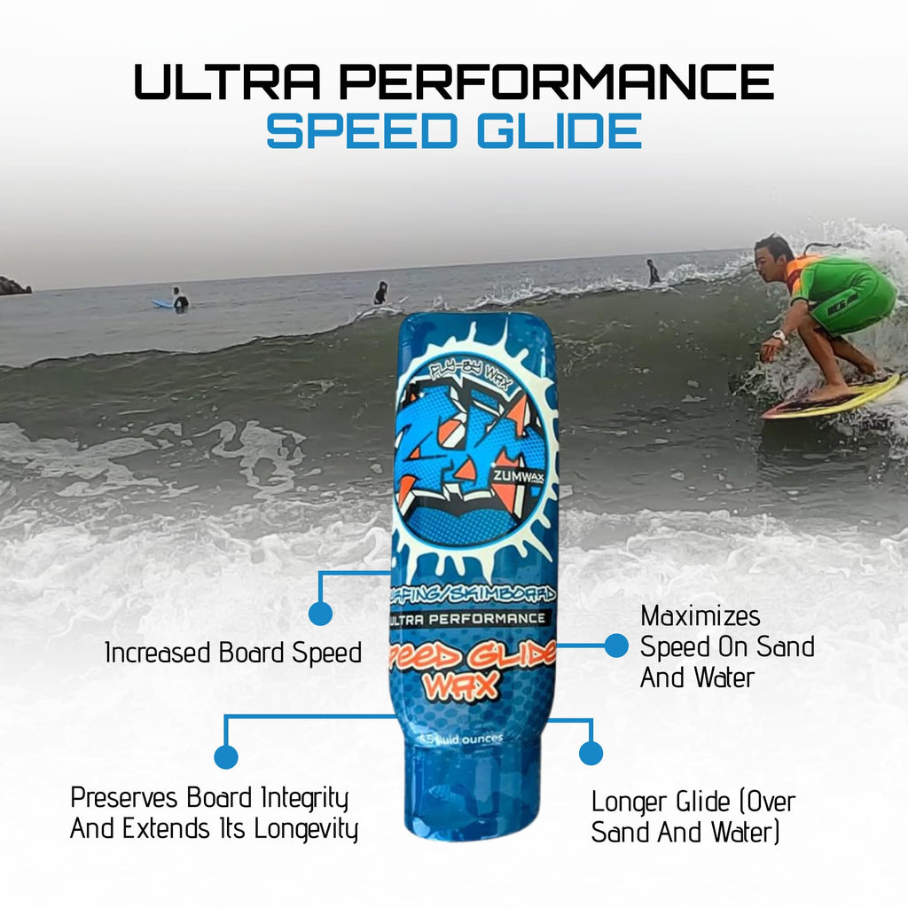 Zumwax Surfing And Skimboard Ultra Performance Speed Wax - Nano Technology High Fluoro Rub On Paste - All Temperature!!! The Fas