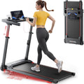 TOPUTURE Walking Pad with Adjustable Handle Bar & 10% Incline, Foldable Treadmills for Home, Portable Walking Pad with Desk, LED