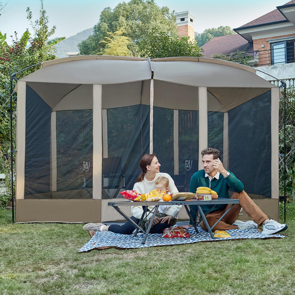 Ever Advanced Magnetic Screen House Room 11X9Ft, Hands-Free Entry,Screenhouse With Sun Protection For Camping&Picnic, 11X9Ftcamp