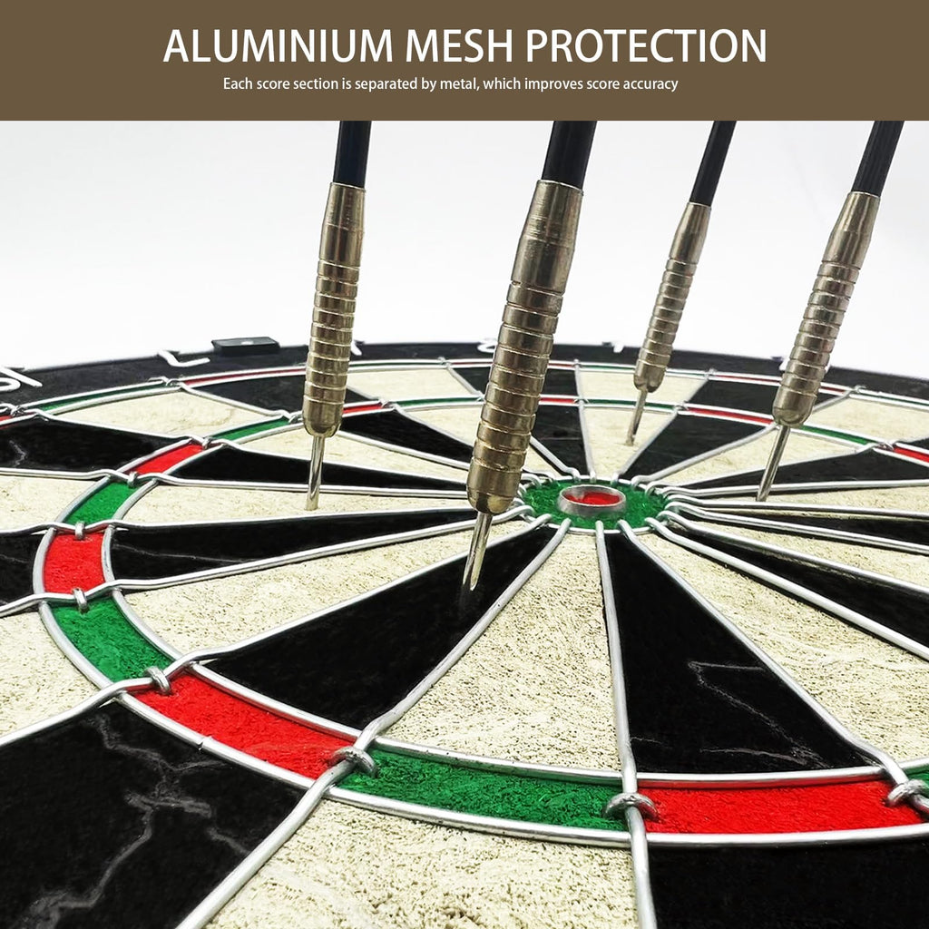 Pennpliy Bristle Dart Board Set For Adults, Professional 18'' Steel Tip Outdoor Dartboard Set, High-Grade Compressed Sisal Metal
