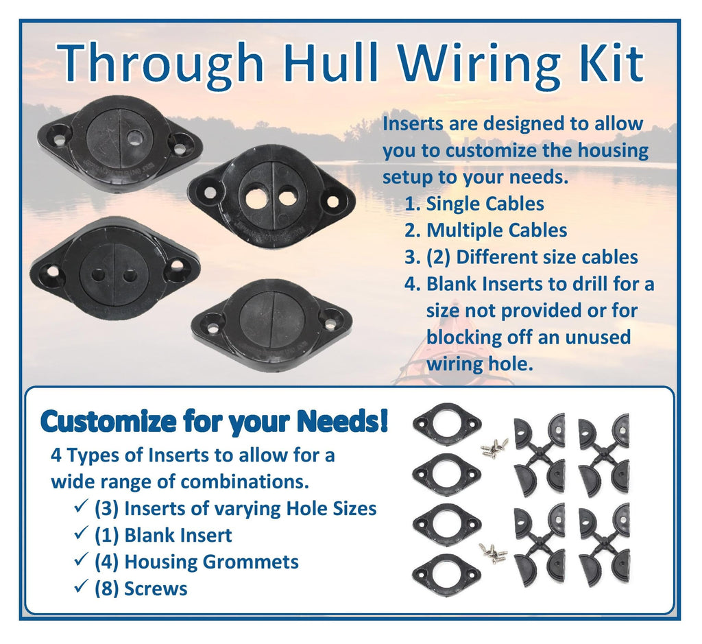 Jsp Manufacturing Through Hull Wiring Kit For Kayaks, Thru-Hull Wiring Kits For Wilderness Systems Hobie Installs Of Fish Finder