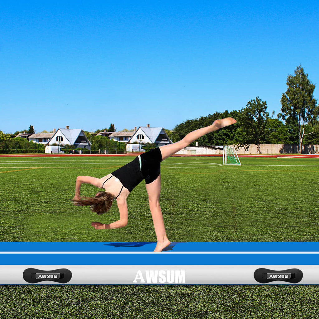 Awsum 16Ft 4Inches Air Tumbling Mat Inflatable Training Mat Gymnastics Tracks With Electric Air Pump For Gym/Cheerleading/Water/