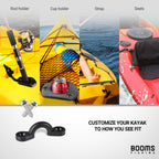 Booms Fishing Ma1 Kayak Pad Eye Nylon Nuts & Bolts Kit 12Pcs Black
