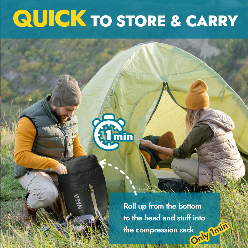 Canway Flannel Double Sleeping Bag For Adults With 2 Pillows 2 Person Sleeping Bags Camping Xxl Queen Size Two Person Sleeping B