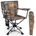 Goplus Swivel Camping Chair, Portable Hunting Chair For Adults W/Cup Holder & Carrying Bag, Folding 360-Degree Free Rotation Law